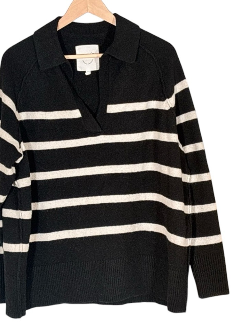 Aerie Black and White Striped Women's Sweater - Picture 2 of 6